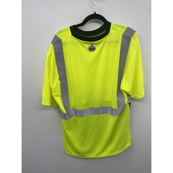 GloWear 8280BK Reflective Apparel Hi-Vis T-Shirt Mens 2XL Lime Black Pocket NWOT - Picture 2 of 13